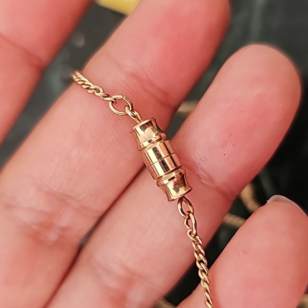 Vintage Stratton Arita Hand Painted Porcelain Gold Plated Chain Necklace - Picture 8 of 10